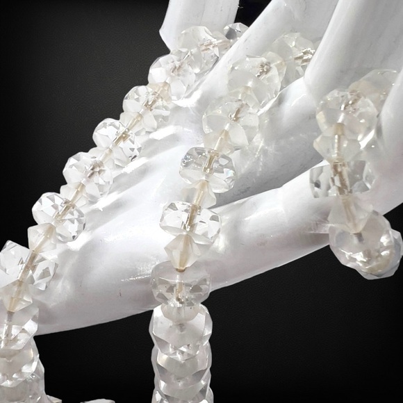 Vintage Graduated Faceted Disc Rock Crystal Quartz Necklace - Picture 8 of 11